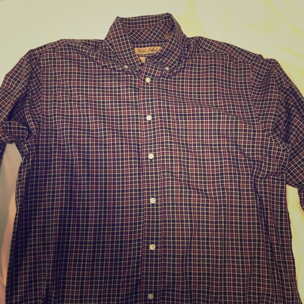 Gold Label Mens NonIron/Performance button down L